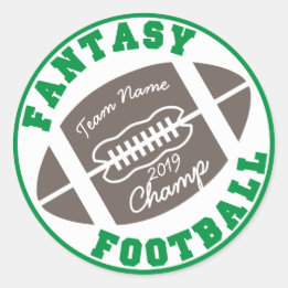Fantasy Football Champ Classic Round Sticker