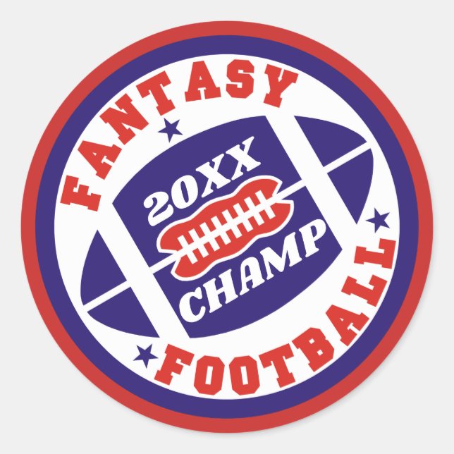Fantasy Football Champ Classic Round Sticker (Front)