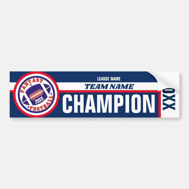 Fantasy Football Champion Banner Bumper Sticker (Front)