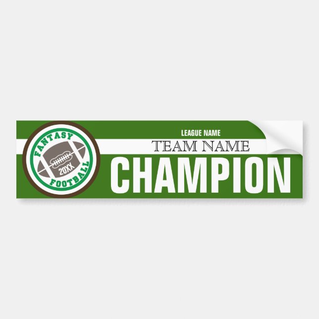 Fantasy Football Champion Banner Bumper Sticker (Front)