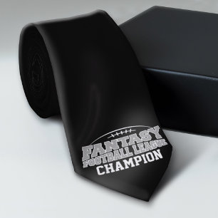 Fantasy Football Champion - Black and Silver Grey Tie