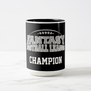 Fantasy Football Champion - Black and Silver Grey Two-Tone Coffee Mug