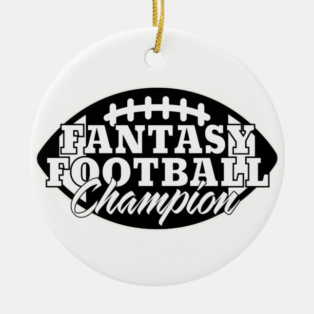 Fantasy Football Champion Ceramic Tree Decoration (Front)