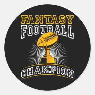 Fantasy Football Champion Classic Round Sticker