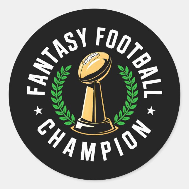 Fantasy Football Champion Classic Round Sticker (Front)