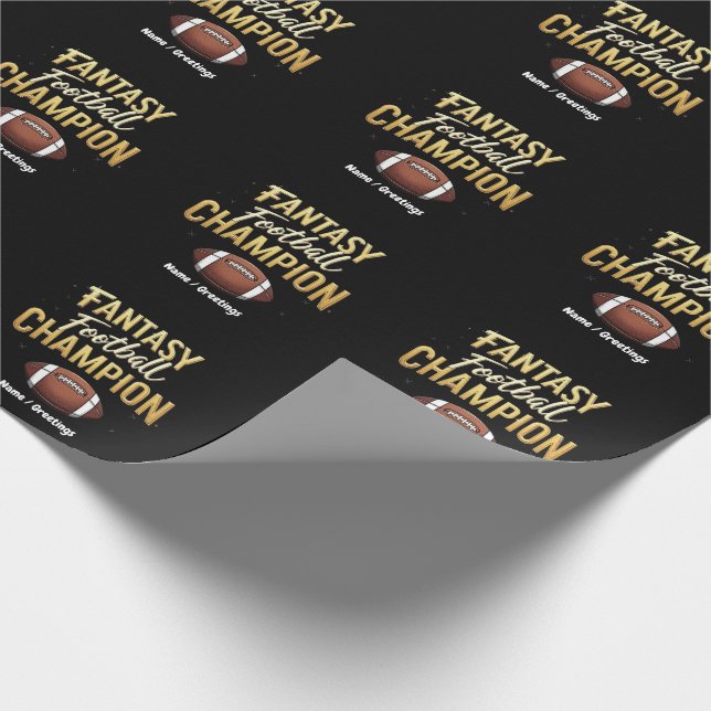 Fantasy Football Champion Dominate Like A Pro Wrapping Paper (Corner)