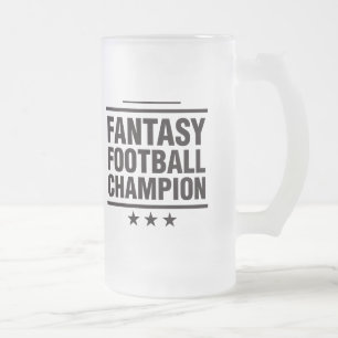 Fantasy Football Champion! Frosted Glass Beer Mug