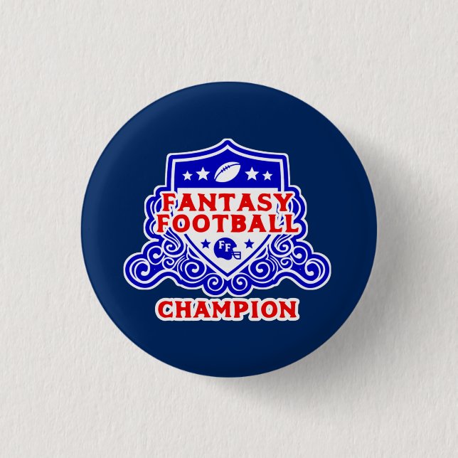 Fantasy Football Champion Shield 3 Cm Round Badge (Front)