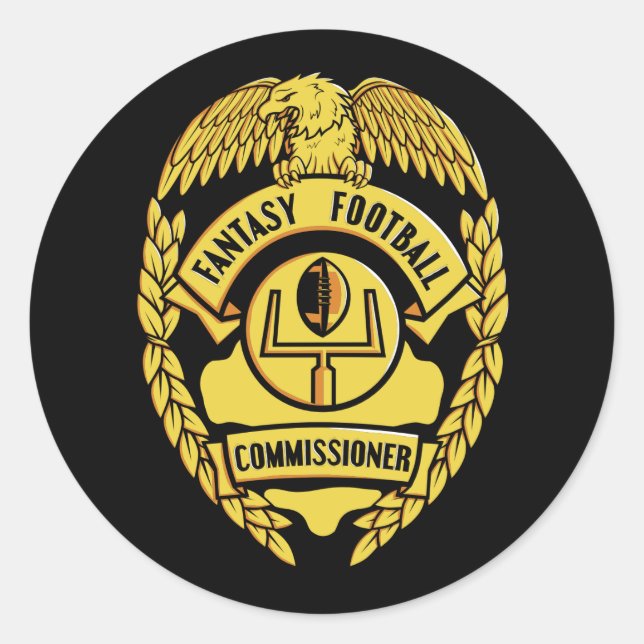 Fantasy Football Commissioner Classic Round Sticker (Front)