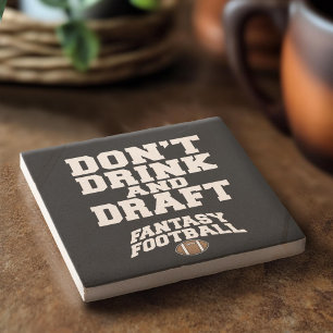 Fantasy Football Don't Drink and Draught - Black Stone Coaster