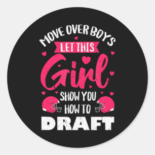 Fantasy Football Draft Party Kit Real Women Cute Classic Round Sticker