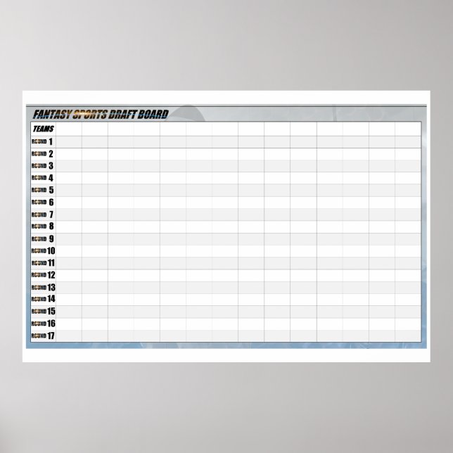 Fantasy Football Draught Poster - Snake Draught (Front)