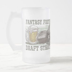 Fantasy Football Draught   Strategy Frosted Glass Beer Mug