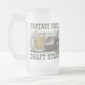 Fantasy Football Draught   Strategy Frosted Glass Beer Mug