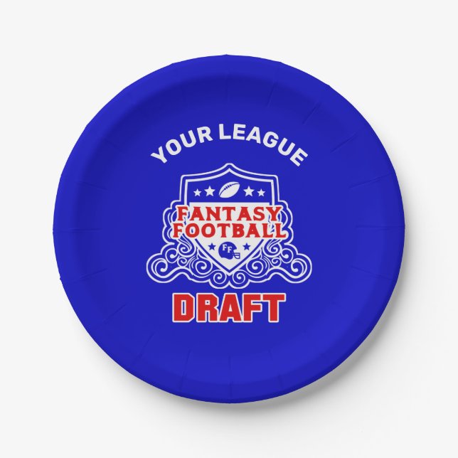 Fantasy Football Emblem Draught Party Paper Plate (Front)