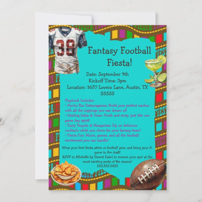 Fantasy Football Fiesta Invitation (Front)