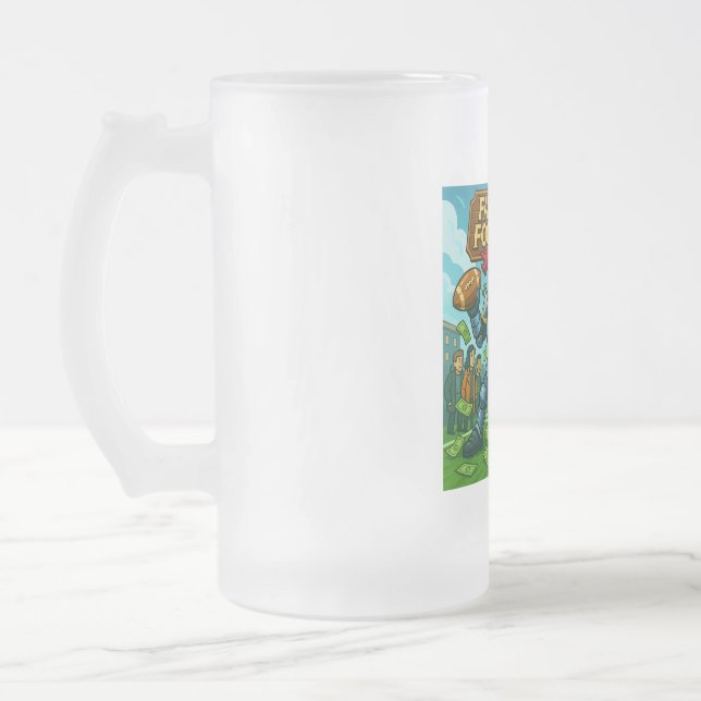 Fantasy football frosted glass beer mug (Left)