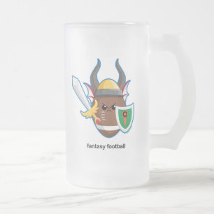 Fantasy Football Frosted Glass Beer Mug