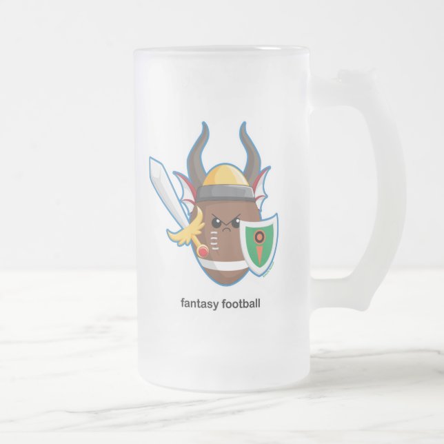 Fantasy Football Frosted Glass Beer Mug (Right)