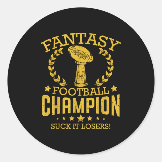 Fantasy Football Funny Champ Chamon  Classic Round Sticker (Front)