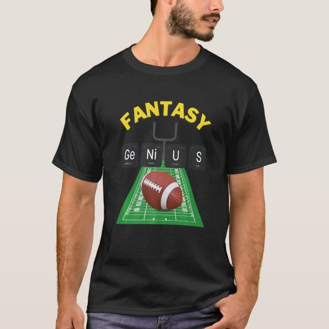Fantasy Football Genius Champion League Championsh T-Shirt (Front)