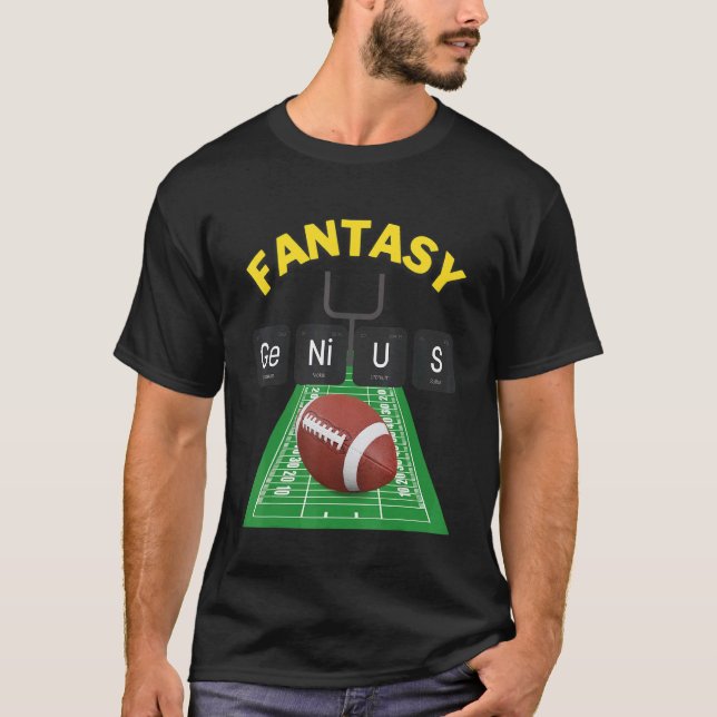 Fantasy Football Genius Champion League Championsh T-Shirt (Front)