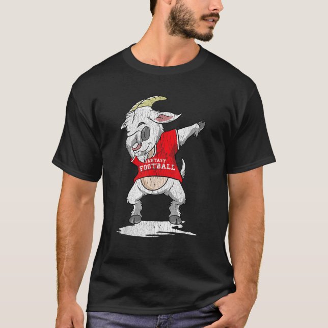 Fantasy Football GOAT Dabbing Champion Funny Draug T-Shirt (Front)