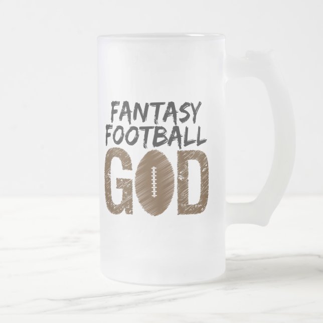 fantasy football god frosted glass beer mug (Right)