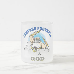Fantasy Football GOD Frosted Glass Coffee Mug