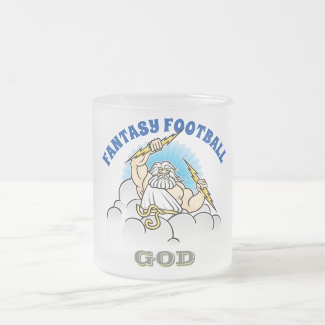 Fantasy Football GOD Frosted Glass Coffee Mug (Center)