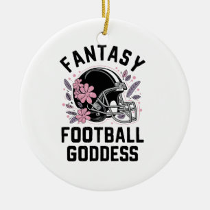 Fantasy Football Goddess Sports League Draught Ceramic Tree Decoration