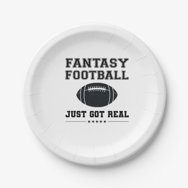 Fantasy Football Just Got Real Paper Plate (Front)