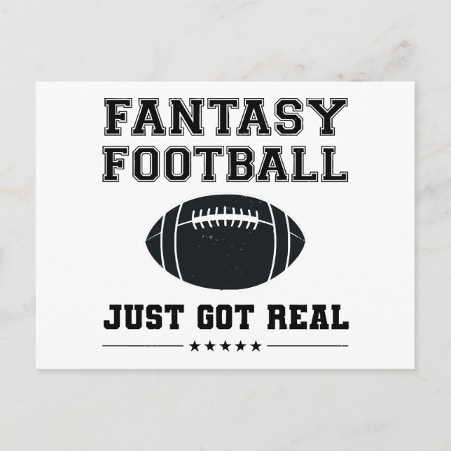 Fantasy Football Just Got Real Postcard (Front)