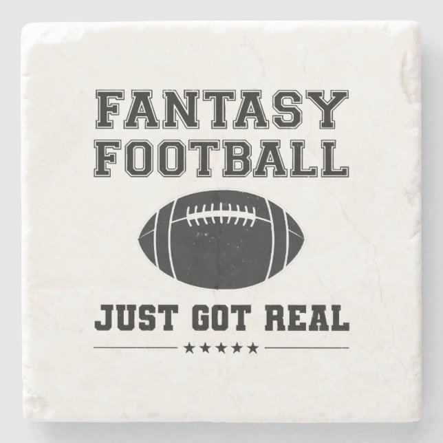 Fantasy Football Just Got Real Stone Coaster (Front)