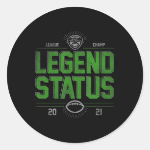Fantasy Football League Champ Legend Status  Classic Round Sticker