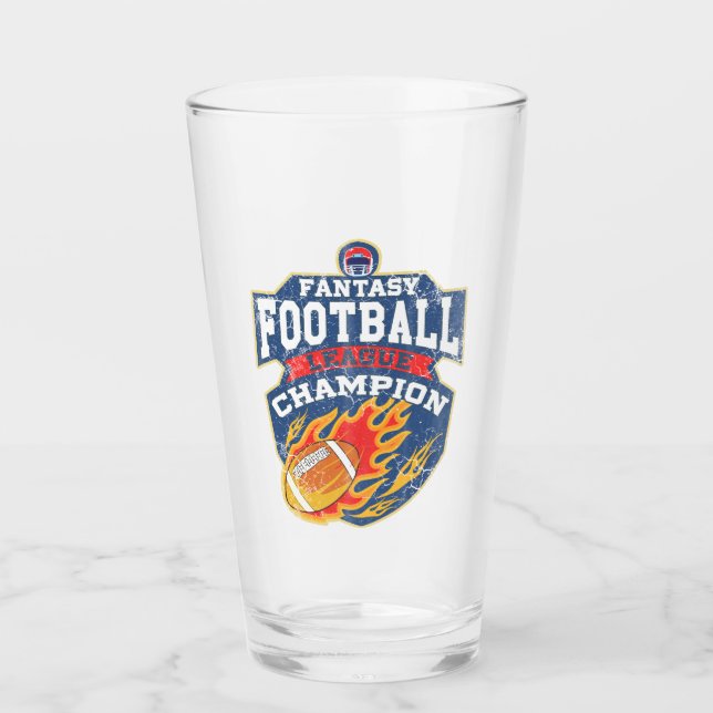 Fantasy Football League Champion Glass (Front)
