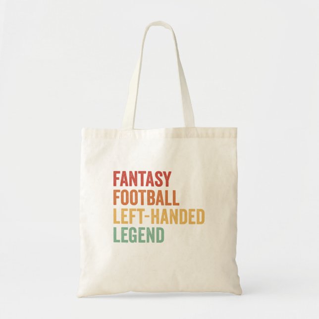 Fantasy Football Left Handed Legend Funny Retro  Tote Bag (Front)