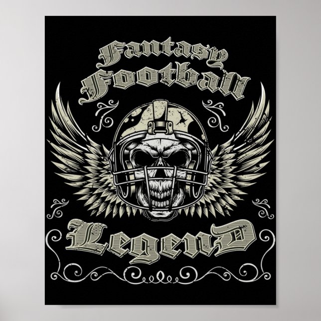 Fantasy Football Legend Retro Vintage Fantasy Foot Poster (Front)