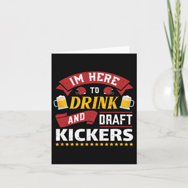 Fantasy Football Party Drink Draught Kickers Funny Card (Front)