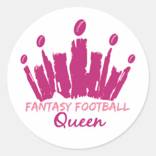 Fantasy Football Queen Classic Round Sticker