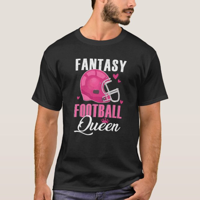 Fantasy Football Queen for Women Crown Winner Cham T-Shirt (Front)