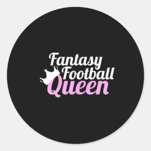 Fantasy Football Queen  Fun  Classic Round Sticker