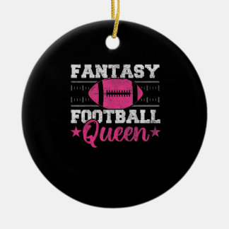 Fantasy Football Queen Funny Game Day Fantasy gift Ceramic Tree Decoration