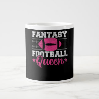 Fantasy Football Queen Funny Game Day Fantasy gift Large Coffee Mug