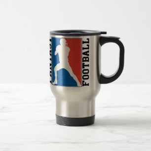 Fantasy Football, red white and blue Logo Travel Mug