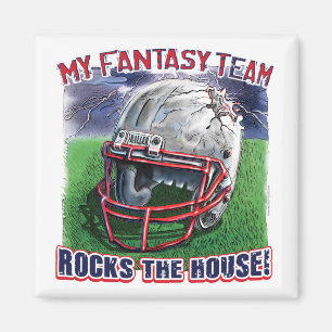 Fantasy Football Rocks the House Gear Magnet