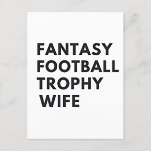 Fantasy Football Trophy Wife Funny Couples  Invitation Postcard