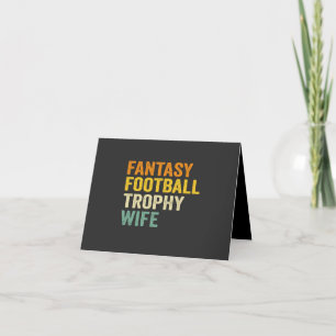 Fantasy Football Trophy Wife Funny Vintage Gift  Thank You Card