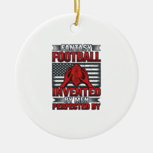 Fantasy Football Vintage Basketball Flag Shirt Des Ceramic Tree Decoration