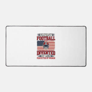 Fantasy Football Women Vintage Sports Shirt_1 Desk Mat
